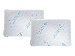 Lot de 2 oreillers mémoire de forme anti acariens 60 x 40 cm PURFORM - SIRONA