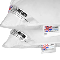 Lot de 2 oreillers naturels en plumes et duvet de canard, 50 x 75 cm - HOMESCAPES