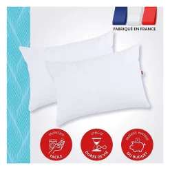 Lot de 2 oreillers Tendance 50x70 cm- 100% Polyester - DODO