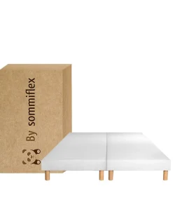 Lot de 2 Sommiers Tapissiers Blanc 80x200 (160x200) Fabrication Française Artis