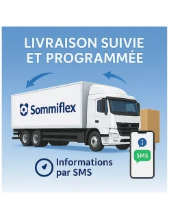 Lot de 2 Sommiers Tapissiers Noir 80x200 Ensemble 160x200 Fabrication Français