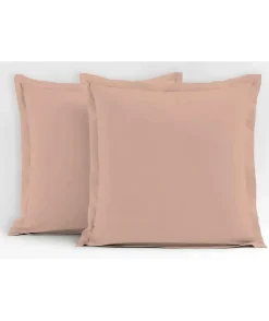Lot de 2 taies d'oreiller - LOVELY HOME - LH71620 - 73 x 73 cm - Rose