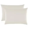 Lot de 2 taies d'oreiller "Drift" pur coton teint lavé 57 fils/cm² toutes dimensions - Ecru - Taies d'oreiller 50 x 70 cm x 2