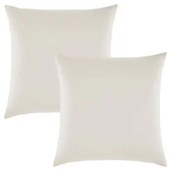 Lot de 2 taies d'oreiller "Drift" pur coton teint lavé 57 fils/cm² toutes dimensions - Ecru - Taies d'oreiller 63 x 63 cm x 2