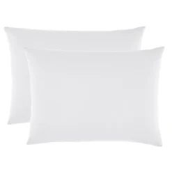 Lot de 2 taies d'oreiller "Drift" pur coton teint lavé 57 fils/cm² toutes dimensions - Blanc - Taies d'oreiller 50 x 70 cm x 2