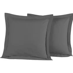 Lot de 2 taies d'oreiller en percale de coton Galet 65x65 cm SOFT PERCALE