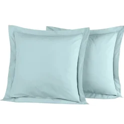 Lot de 2 taies d'oreiller en percale de coton Bleu Arctic 65x65 cm SOFT PERCALE