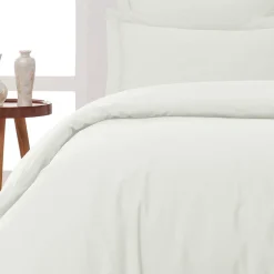 Lot de 2 taies d'oreiller en percale de coton Ecru 65x65 cm SOFT PERCALE