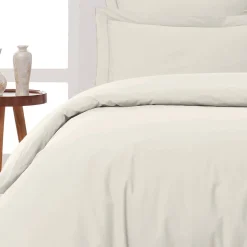 Lot de 2 taies d'oreiller en percale de coton Ecru 65x65 cm SOFT PERCALE