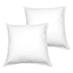 Lot de 2 taies d'oreiller en coton Blanc 65x65 cm STUDIO