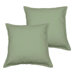 Lot de 2 taies d'oreiller en coton Sauge 65x65 cm STUDIO