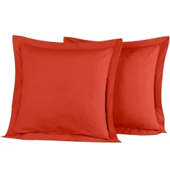 Lot de 2 taies d'oreiller en percale de coton Terracota 65x65 cm SOFT PERCALE