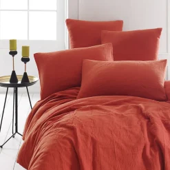 Lot de 2 taies d'oreiller en gaze de coton Terracota 65x65 cm LOFT