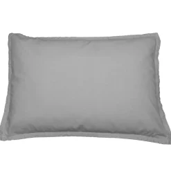 Lot de 2 taies d'oreiller en flanelle de coton Gris Perle 50x70 cm KLAPPEN