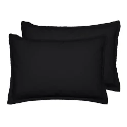 Lot de 2 taies d'oreiller en flanelle de coton Anthracite 50x70 cm KLAPPEN