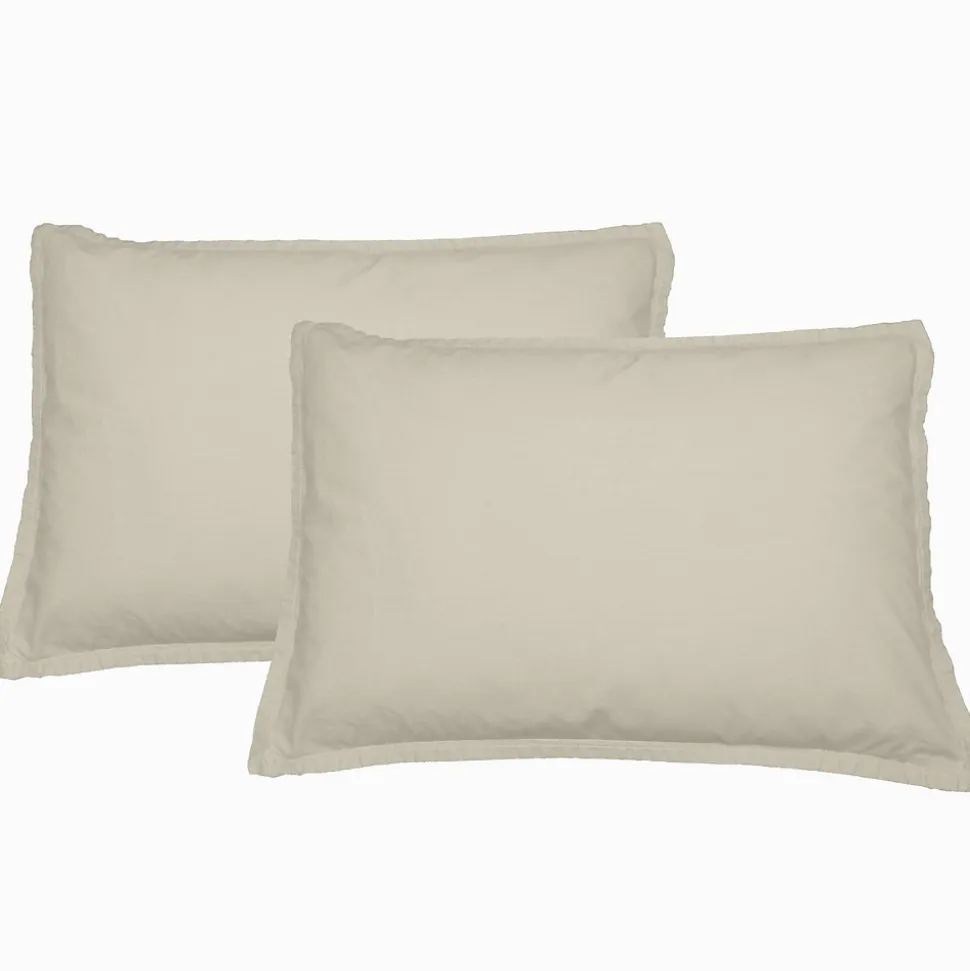 Lot de 2 taies d'oreiller en flanelle de coton Ficelle 50x70 cm KLAPPEN