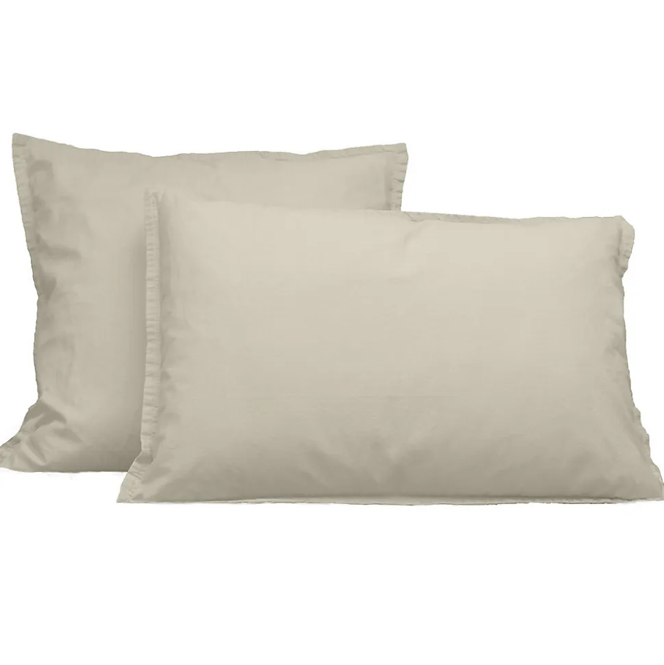 Lot de 2 taies d'oreiller en flanelle de coton Ficelle 50x70 cm KLAPPEN