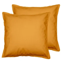 Lot de 2 taies d'oreiller en flanelle de coton Caramel 65x65 cm KLAPPEN