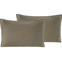 Lot de 2 taies d'oreiller en gaze de coton Noisette 50x70 cm LOFT
