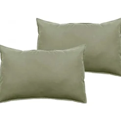 Lot de 2 taies d'oreiller Palace pur coton teint lavé 63 fils/cm² Vent du sud - Palace Sauge - Lot de 2 taies d'oreiller 50 x 70 c