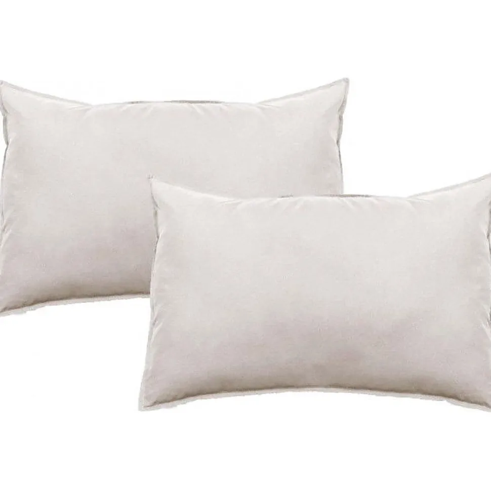 Lot de 2 taies d'oreiller Palace pur coton teint lavé 63 fils/cm² Vent du sud - Palace Naturel - Lot de 2 taies d'oreiller 50 x 70