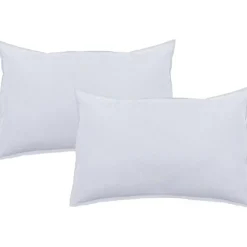 Lot de 2 taies d'oreiller Palace pur coton teint lavé 63 fils/cm² Vent du sud - Palace Neige - Lot de 2 taies d'oreiller 50 x 70 c