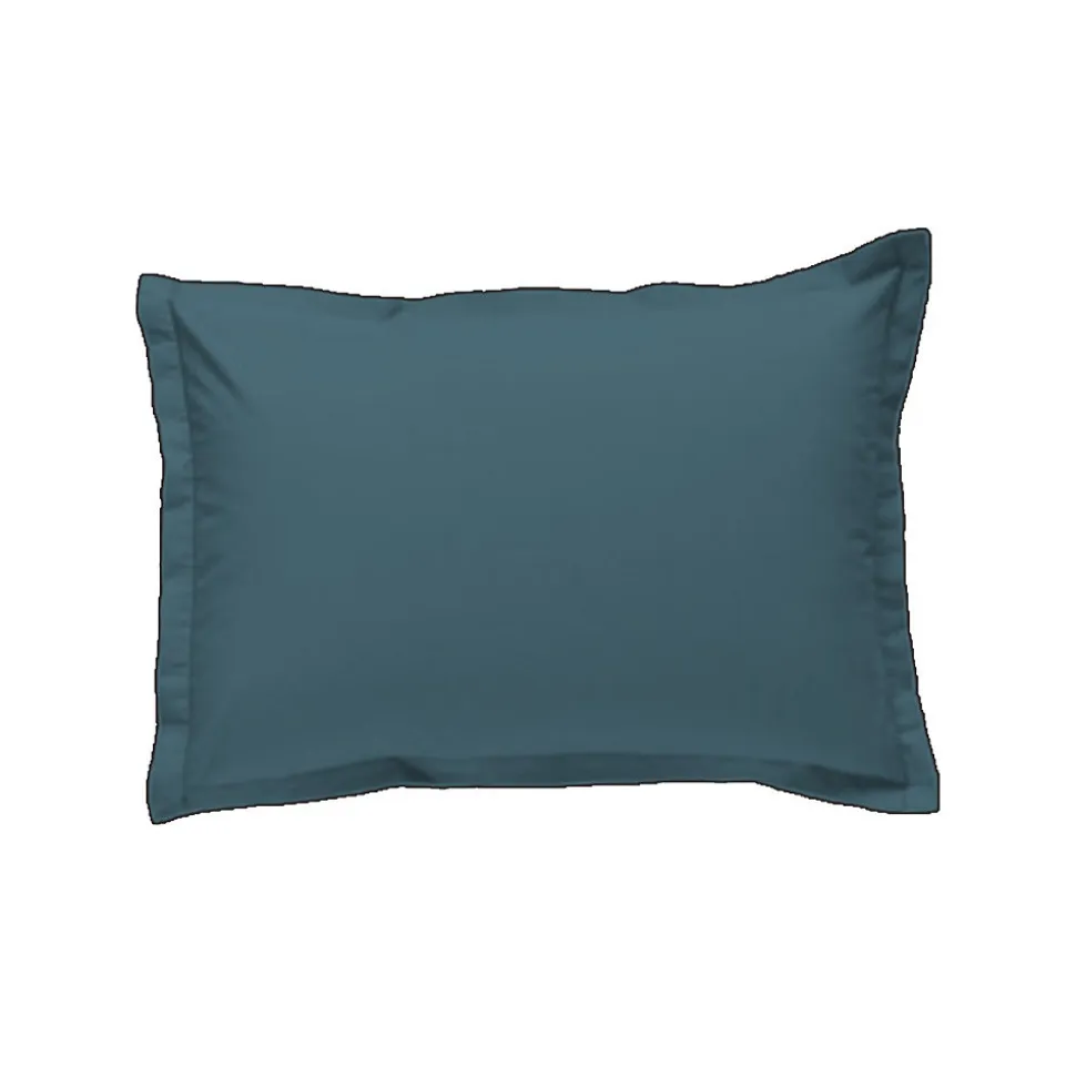 Lot de 2 taies d'oreiller unies en coton finition bourdon 50x70cm