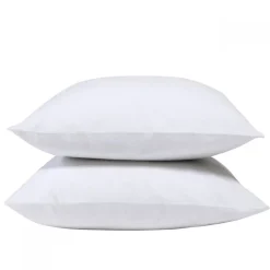 Lot de 2 Taies d'oreiller unies 65x65cm PERCALE BLANC