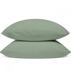 Lot de 2 Taies d'oreiller unies 50x75cm PERCALE SAUGE