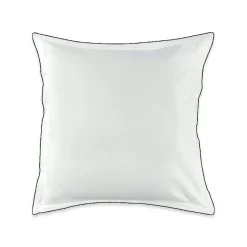 Lot de 2 taies d'oreiller unies en coton finition bourdon 65x65cm