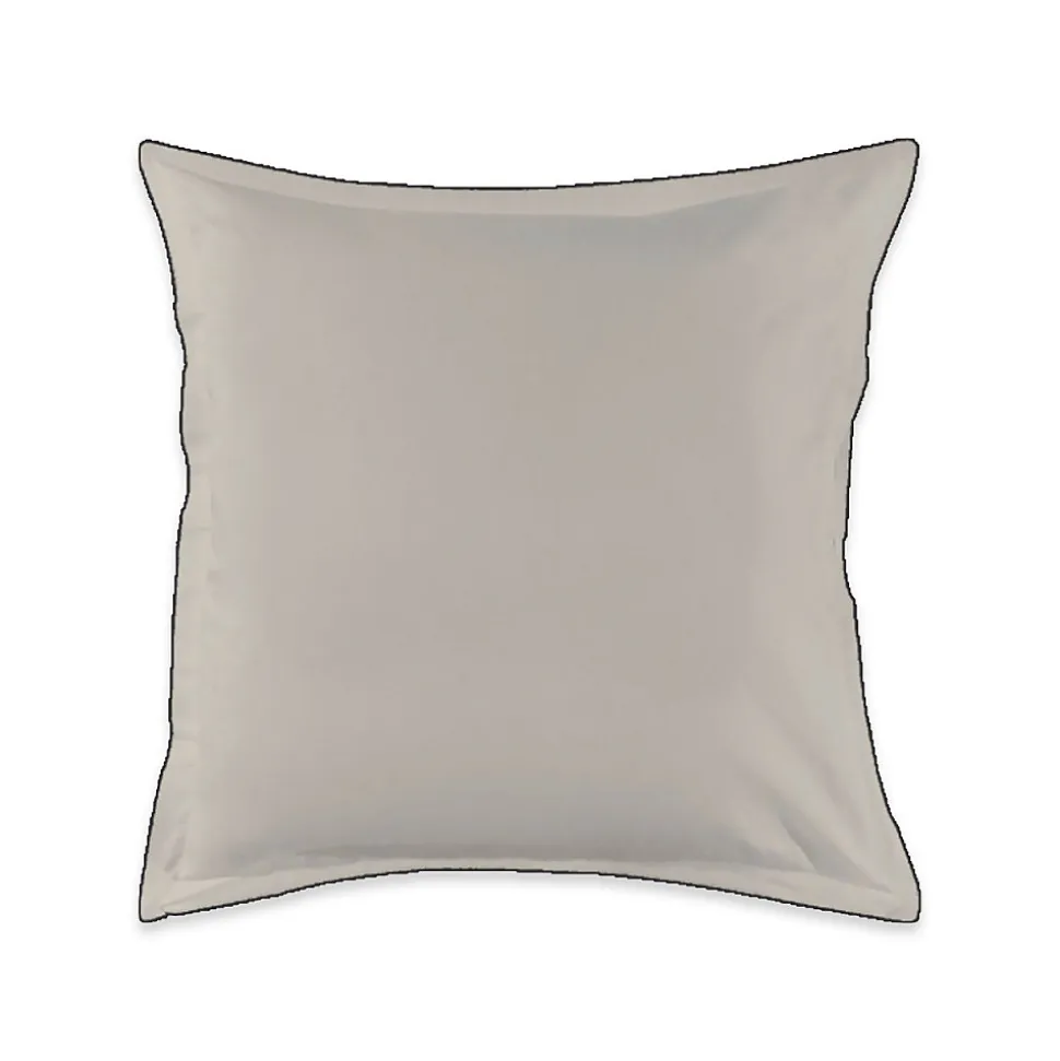 Lot de 2 taies d'oreiller unies en coton finition bourdon 65x65cm