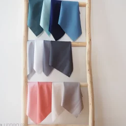 Lot de 2 taies d'oreiller 50x70 cm polyester microfibre LAGO bleu marine