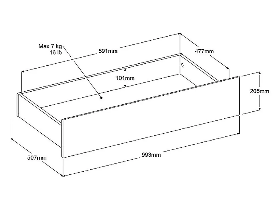 Lot de 2 tiroirs pour lit en 120, 140, 160 et 180 cm - Coloris : Naturel - TENALIA