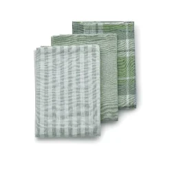 Lot de 3 torchons de cuisine Pasado vert olive