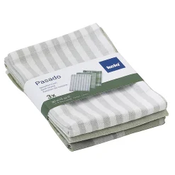 Lot de 3 torchons de cuisine Pasado vert olive