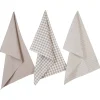 Lot de 3 torchons en coton 45x70 - Taupe- Atmosphera