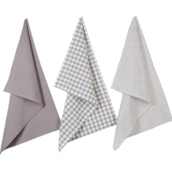 Lot de 3 torchons en coton 45x70 - Rouge- Atmosphera