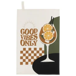 Lot de 3 torchons Helu jaune ocre - Atmosphera