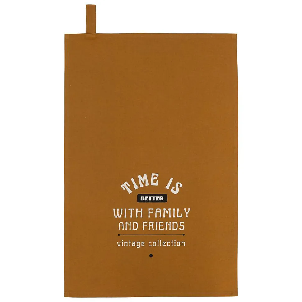 Lot de 3 torchons Helu jaune ocre - Atmosphera