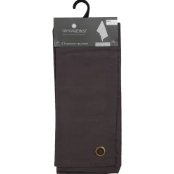 Lot de 2 torchons imprimés - coton - gris foncé - 45x70 cm - Atmosphera