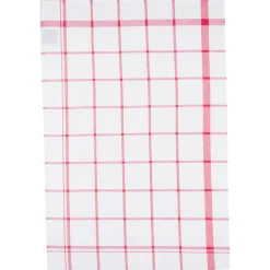 Lot de 2 torchons imprimés - coton - rouge et blanc - 45x70 cm - Atmosphera