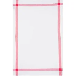 Lot de 2 torchons imprimés - coton - rouge et blanc - 45x70 cm - Atmosphera
