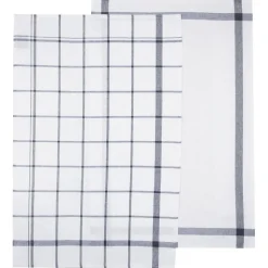 Lot de 2 torchons imprimés - coton - bleu - 45x70 cm - Atmosphera