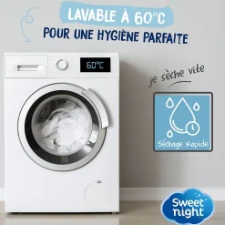 Lot Protège-Matelas 140x190 + 2 Protège-Oreillers 65x65 - Bouclette Éponge Coton Absorbante