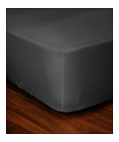 LOVELY HOME Drap Housse 100% coton 90x190x30 cm gris foncé