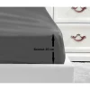 LOVELY HOME Drap Housse 100% coton 160x200x25 cm - Gris foncé