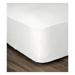 LOVELY HOME Drap Housse 100% Coton 180x200cm - Bonnet 35cm - Blanc