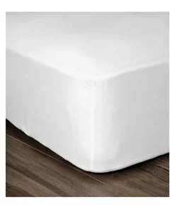 LOVELY HOME Drap Housse 100% coton 160x200x30 cm blanc