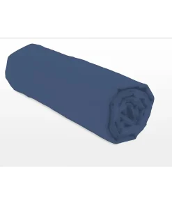 LOVELY HOME Drap housse - 180 x 200 + 25 cm - 100% coton - Bleu