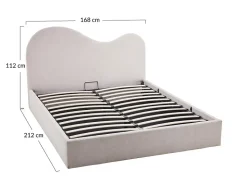 Lucas - lit coffre - 160x200 cm - en velours texturé - Best Mobilier